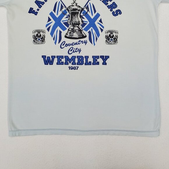 COVENTRY CITY Mens S 1987 FA Cup Final Wembley Football Vintage Tshirt Top Shirt - Picture 5 of 15